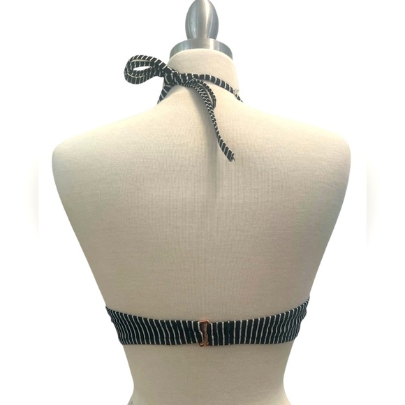 Shade & Shore Black and White Striped Bikini Top - Picture 5 of 6